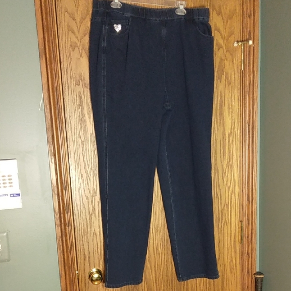 Women's Dream Jeans By Quacker Factory Pull On Stretch Jean Pants
